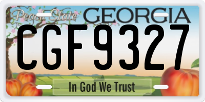 GA license plate CGF9327