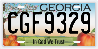 GA license plate CGF9329