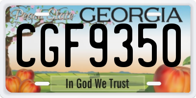 GA license plate CGF9350