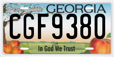GA license plate CGF9380