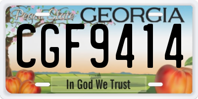 GA license plate CGF9414