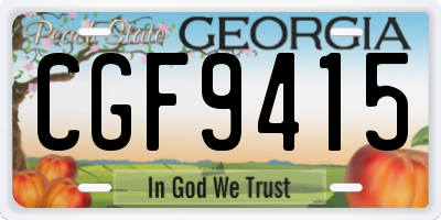 GA license plate CGF9415