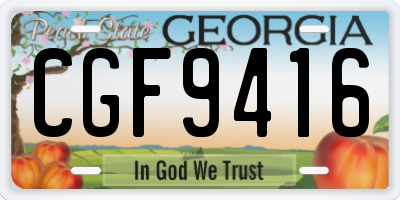 GA license plate CGF9416