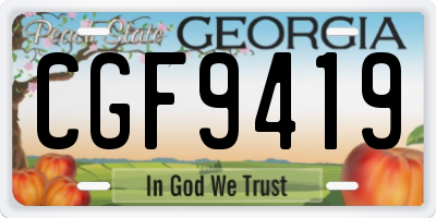 GA license plate CGF9419