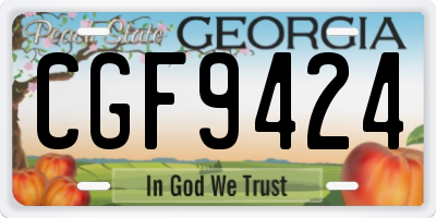 GA license plate CGF9424