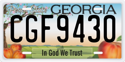 GA license plate CGF9430