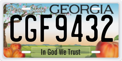 GA license plate CGF9432