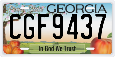 GA license plate CGF9437