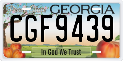 GA license plate CGF9439