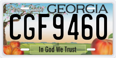 GA license plate CGF9460