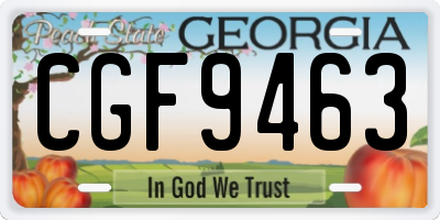 GA license plate CGF9463