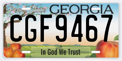 GA license plate CGF9467
