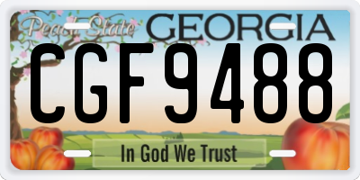 GA license plate CGF9488