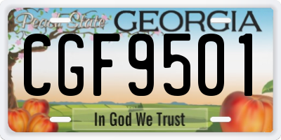 GA license plate CGF9501