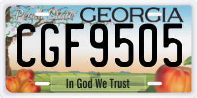 GA license plate CGF9505