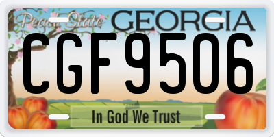 GA license plate CGF9506