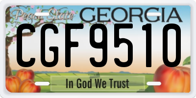 GA license plate CGF9510