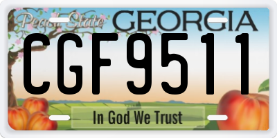 GA license plate CGF9511