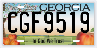 GA license plate CGF9519