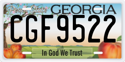 GA license plate CGF9522
