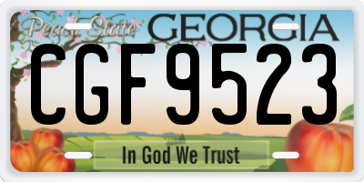 GA license plate CGF9523