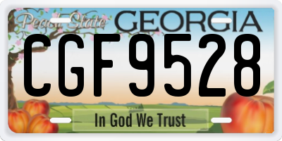 GA license plate CGF9528