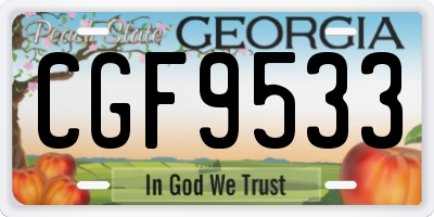 GA license plate CGF9533