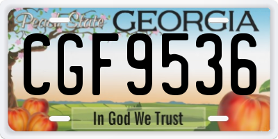 GA license plate CGF9536