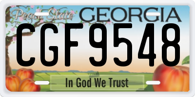 GA license plate CGF9548