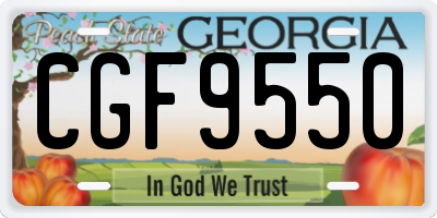 GA license plate CGF9550
