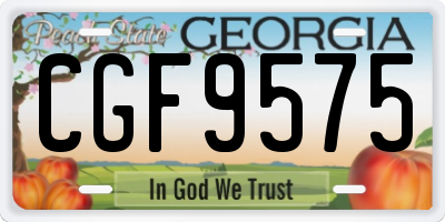 GA license plate CGF9575