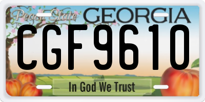 GA license plate CGF9610