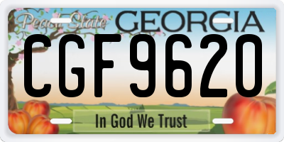 GA license plate CGF9620