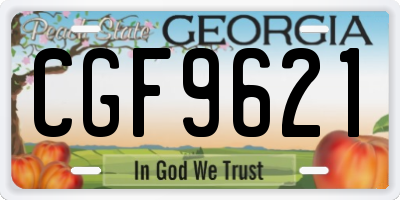 GA license plate CGF9621
