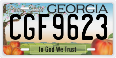 GA license plate CGF9623
