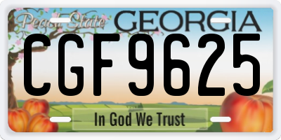 GA license plate CGF9625