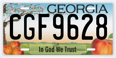 GA license plate CGF9628