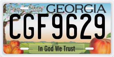 GA license plate CGF9629