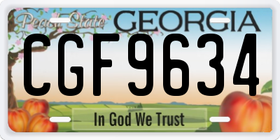 GA license plate CGF9634
