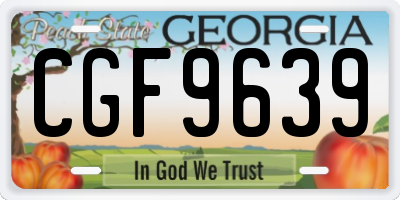 GA license plate CGF9639