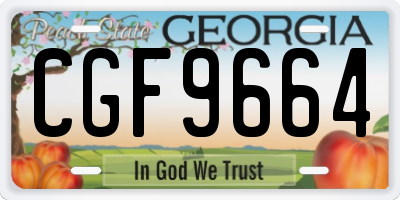 GA license plate CGF9664