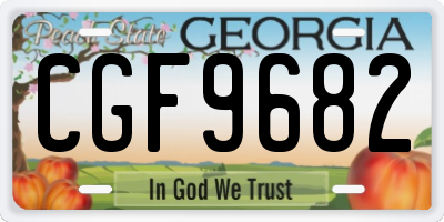GA license plate CGF9682