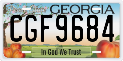 GA license plate CGF9684