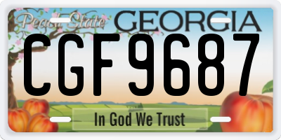 GA license plate CGF9687
