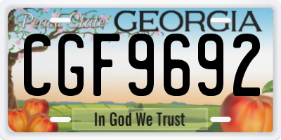 GA license plate CGF9692