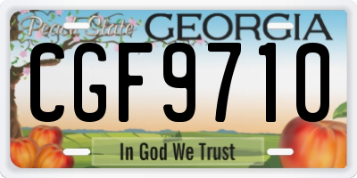 GA license plate CGF9710