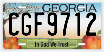 GA license plate CGF9712