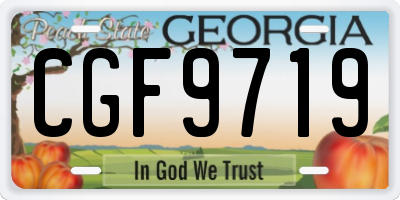 GA license plate CGF9719