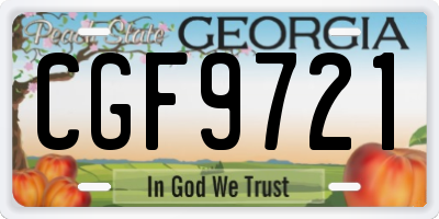 GA license plate CGF9721