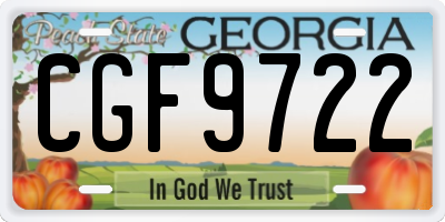 GA license plate CGF9722